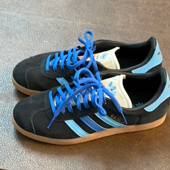 Adidas Wmn\'s Gazelle Black Blue IE9124 -Suede Sneakers Retro Originals Sz 6